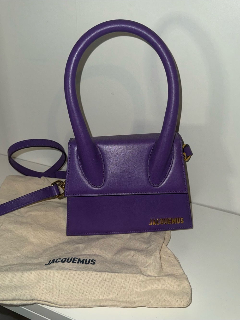 Jacquemus Purple Le Chiquito Moyen Top Handle Bag